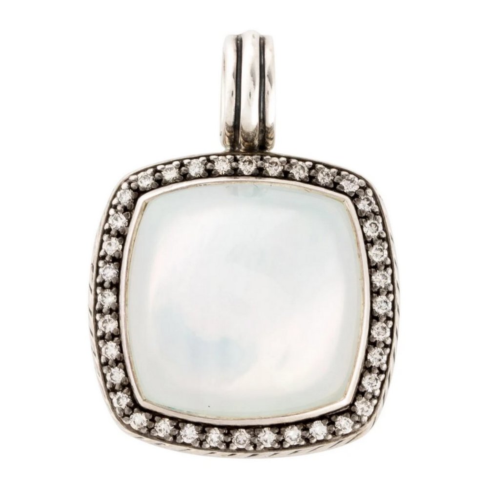 David Yurman Diamond & Mother of Pearl Doublet Albion Pendant
